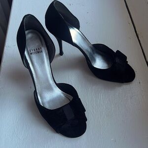 Stuart Weizman Velvet Peep Toe Pumps with Bows Size 9. M.